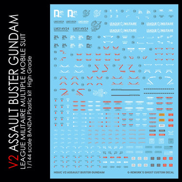 G-Rework CD-H189 Premium Decal for HG V2 Assault Buster Gundam